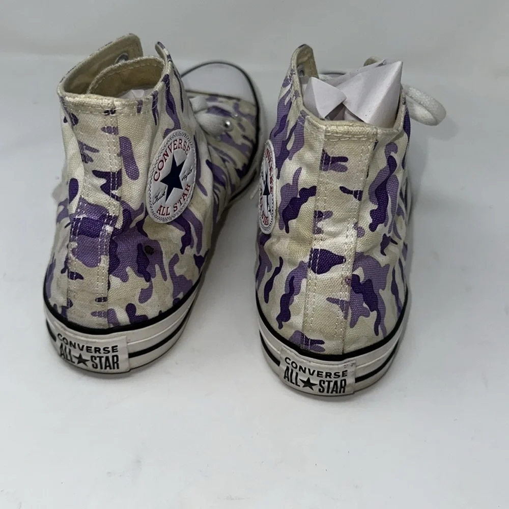 Converse Purple Camo Size 9 Men’s. 11 women’s